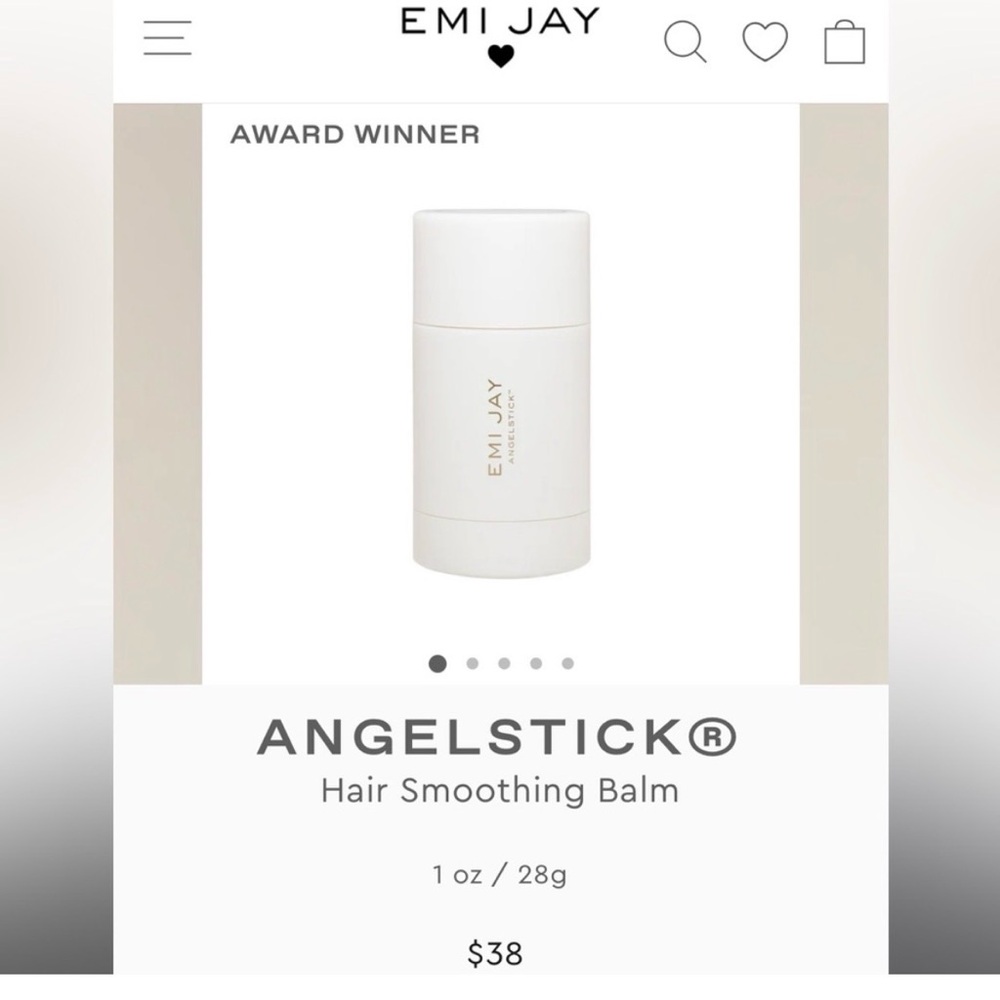 Emi Jay Angelstick Hair Style Smoothing Balm White NEW Tames Flyaways Frizz NEW